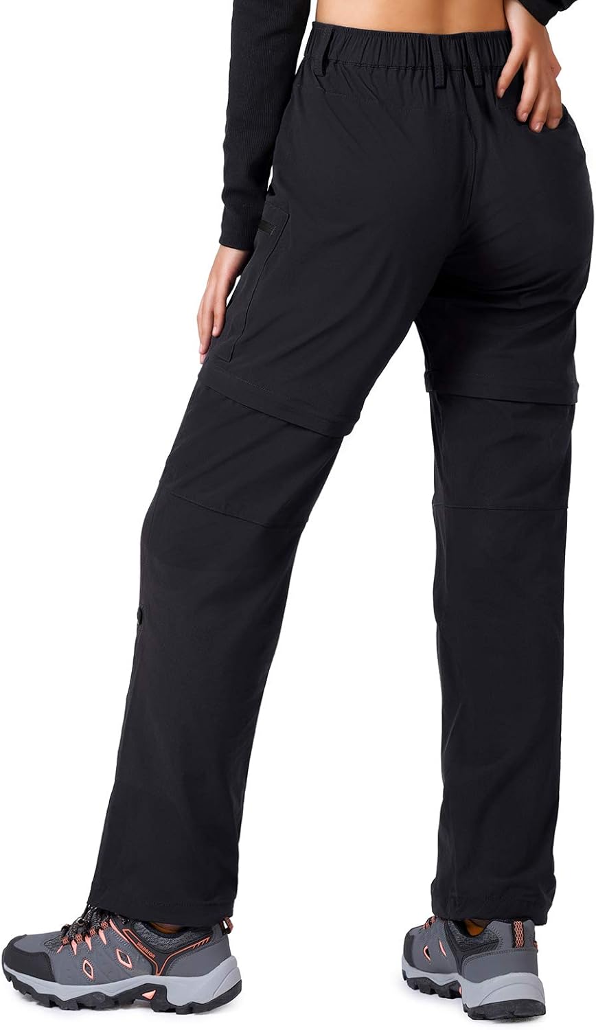 Cycorld Women's-Hiking-Pants-Convertible Quick-Dry-Stretch-Lightweight Zip-Off Outdoor Pants with 5 Deep Pockets