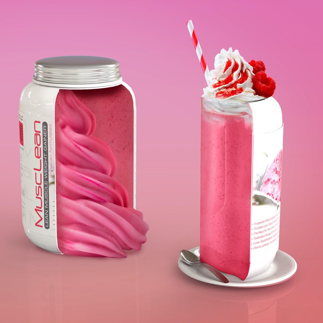 Metabolic Nutrition - Musclean - Milkshake, Whey High Protein Meal Replacement, Maintenance Nutrition, Low Carb, Keto Diet, Digestive Enzymes, Strawberry, 5 Pound (50 ser)