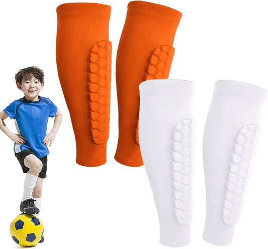 Shin Defender Shin Guards Kids 2 Pair, Shindefender Shin Guards Soccer, with Honeycomb Pads, for Soccer Kids Youth Adult