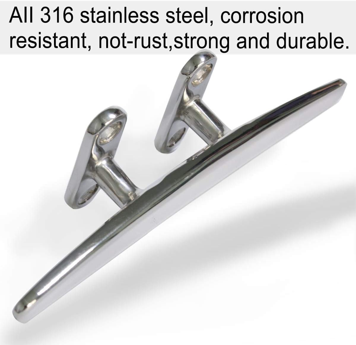 Boat Cleat Open Base Boat Cleat, Dock Cleat All 316 Stainless Steel Boat Mooring Accessories, Free Installation Accessories Screws(4/5 /6/8 inch)