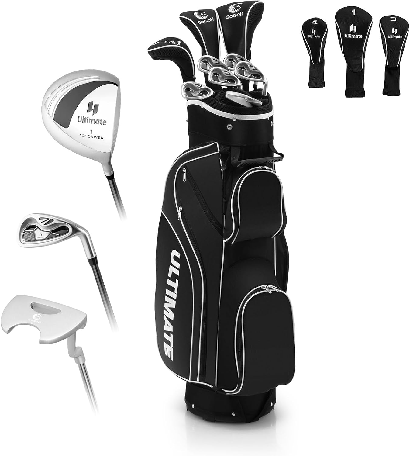 ULTIMATE Women's Complete Golf Club Set, 9/11pcs Right Handed Ladies Golf Clubs Set w/ 460cc Alloy Driver, #3 Fairway Wood, Hybrid, #6/#7/#8/#9/#P Irons & Putter