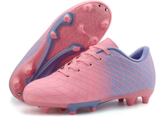 JABASIC Kids Outdoor Soccer Cleats Athletic Firm Ground Football Shoes