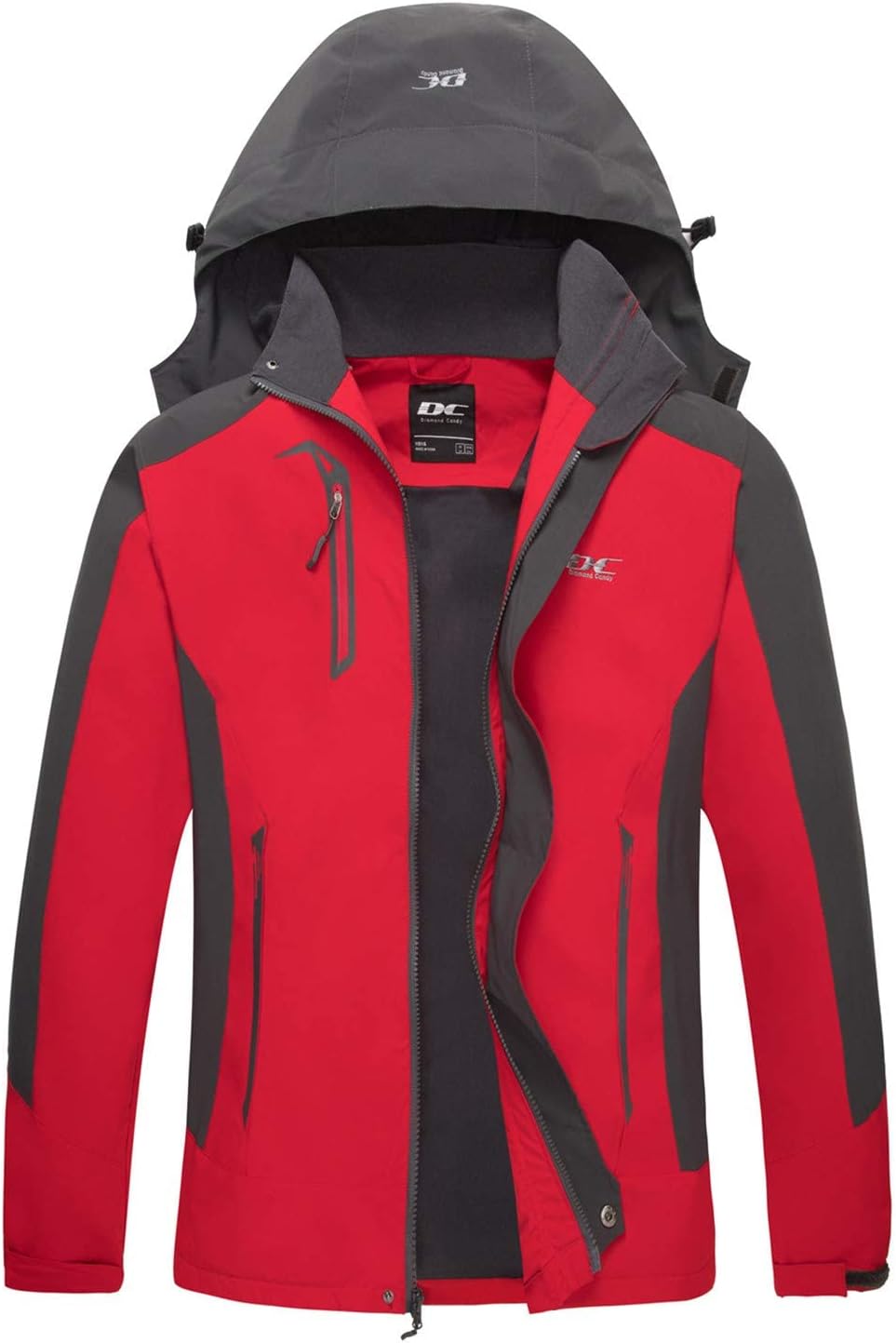 Diamond Candy Men's Hooded Waterproof Jacket Lightweight Rain Jacket Outdoor Casual Sportswear