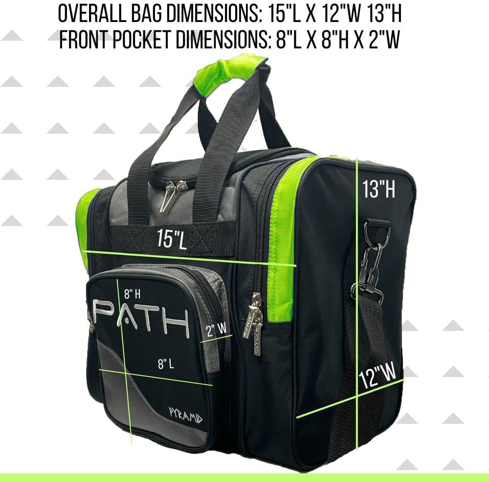 Pyramid Path Pro Deluxe Single Bowling Ball Tote - Holds One Ball, One Pair Shoes Up to Mens 15