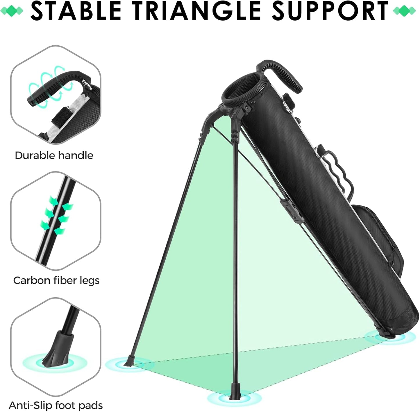 Findway Golf Stand Bag, Small Golf Bag for The Driving Range, Par 3 and Executive Courses, Lightweight Golf Club Carry Bag with Ball Holder and Pockets for Men Women