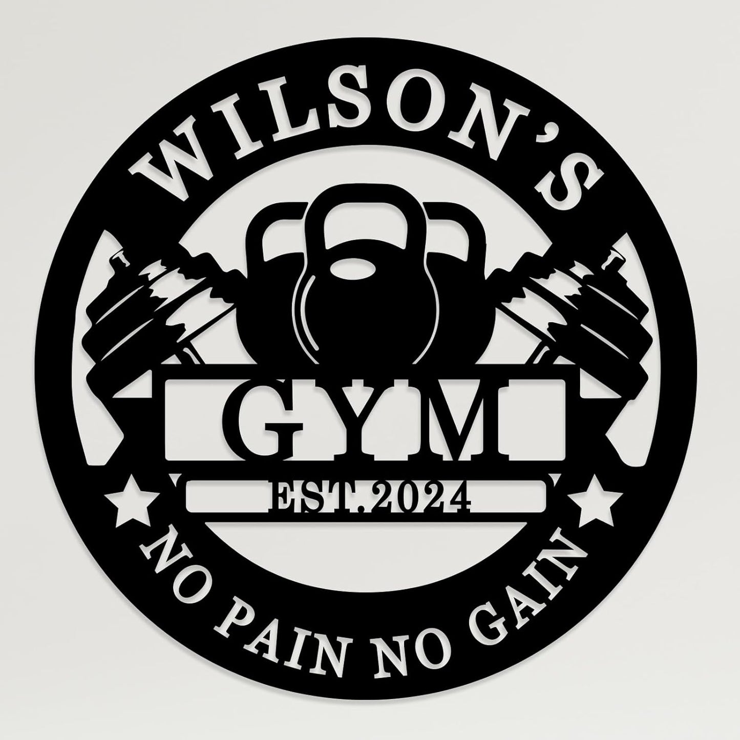 Personalized Motivational Gym Wall Art, Custom Monogram Decor, Vintage Metal Sign for Home Gym, Room Decor