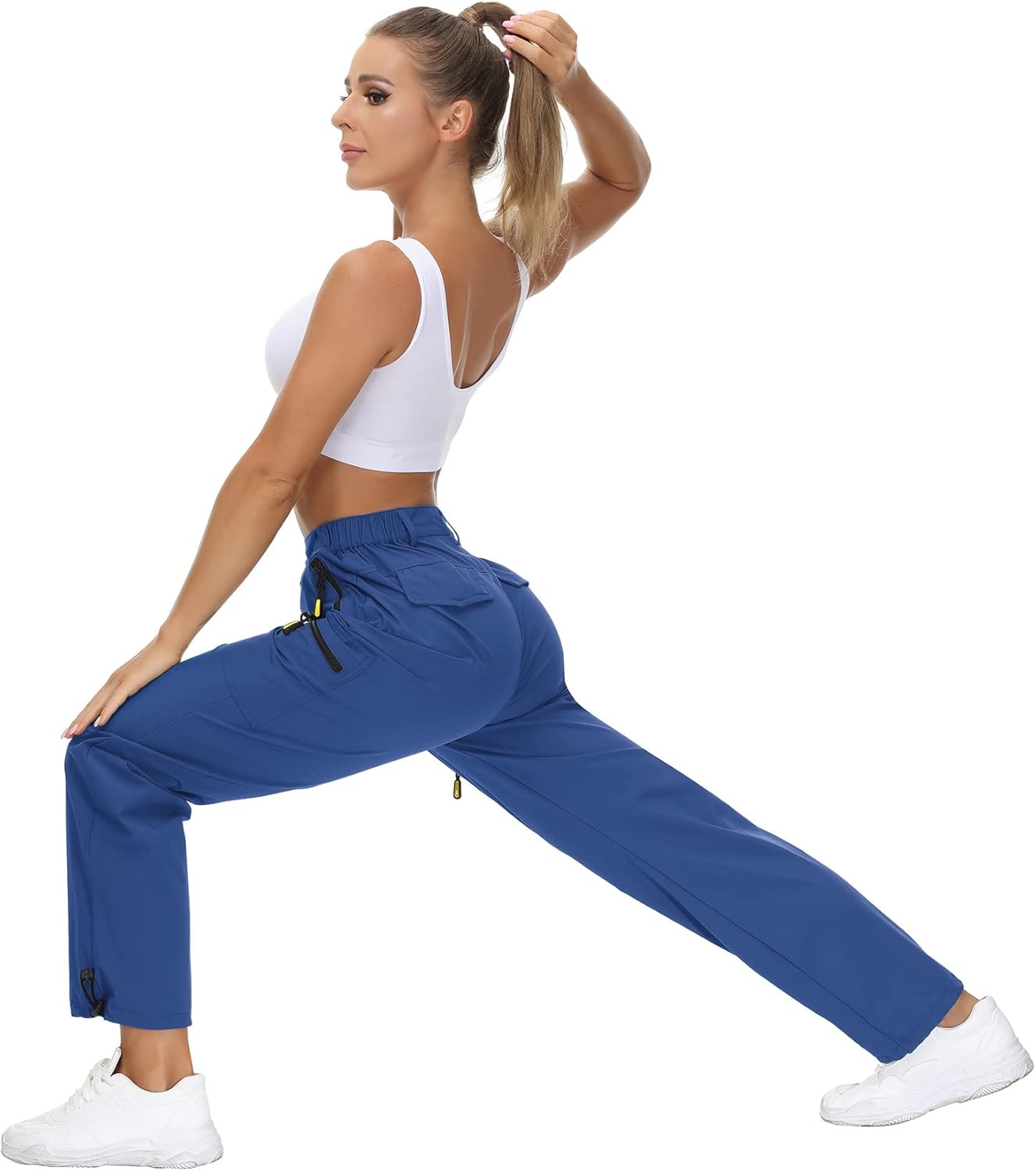 VVK Women's Hiking Cargo Pants Lightweight Quick Dry Outdoor Athletic Pants Camping Climbing Golf Zipper Pockets