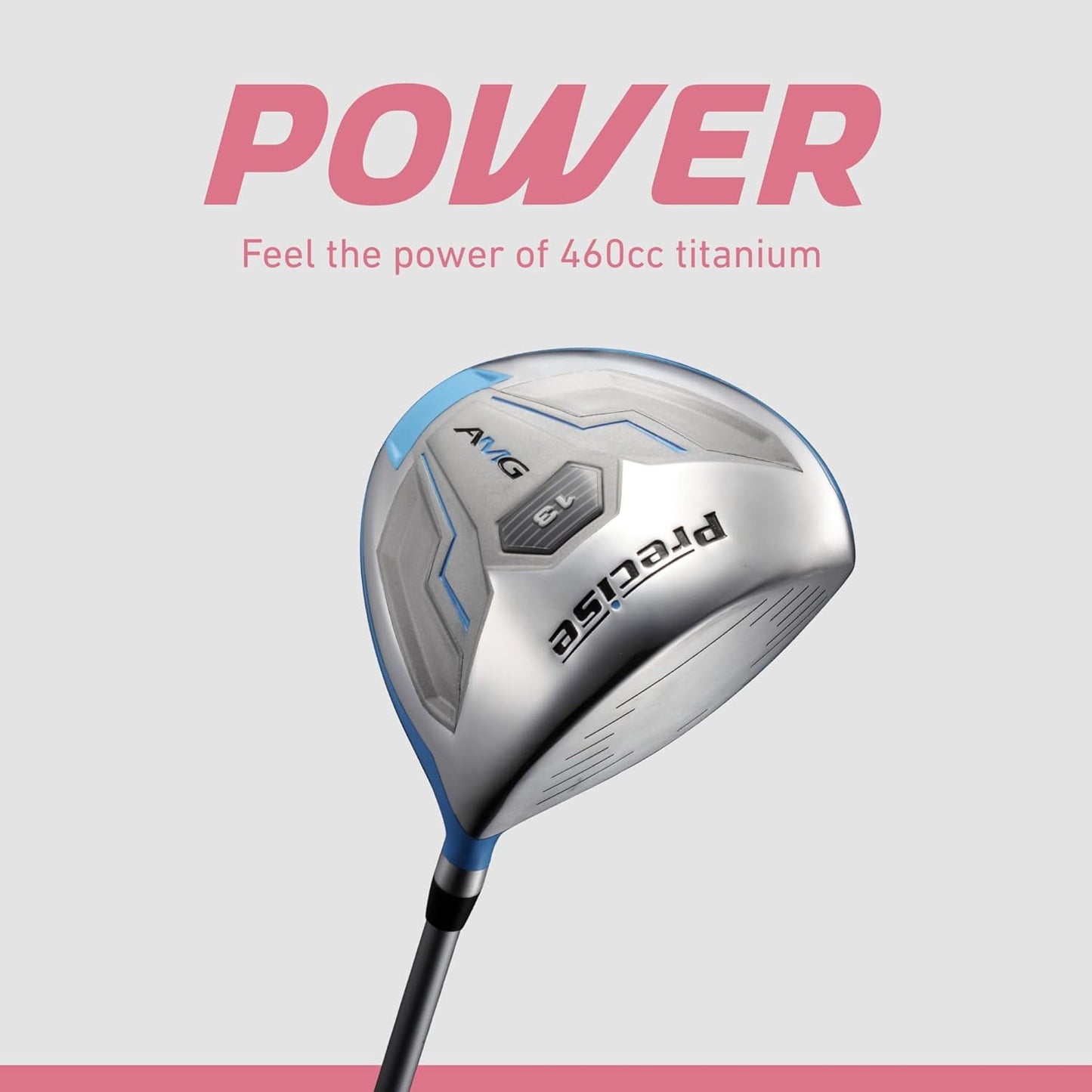 Precise AMG Complete Womens Golf Clubs Set, Includes Driver, Fairway, Hybrid, 6-PW Irons, Putter, Stand Bag, 3 H/C's, Golf Clubs Women Right Handed, Regular & Petite Sizes