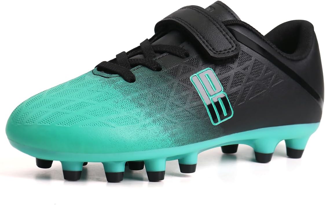 brooman Kids Firm Ground Soccer Cleats Boys Girls Athletic Outdoor Football Shoes