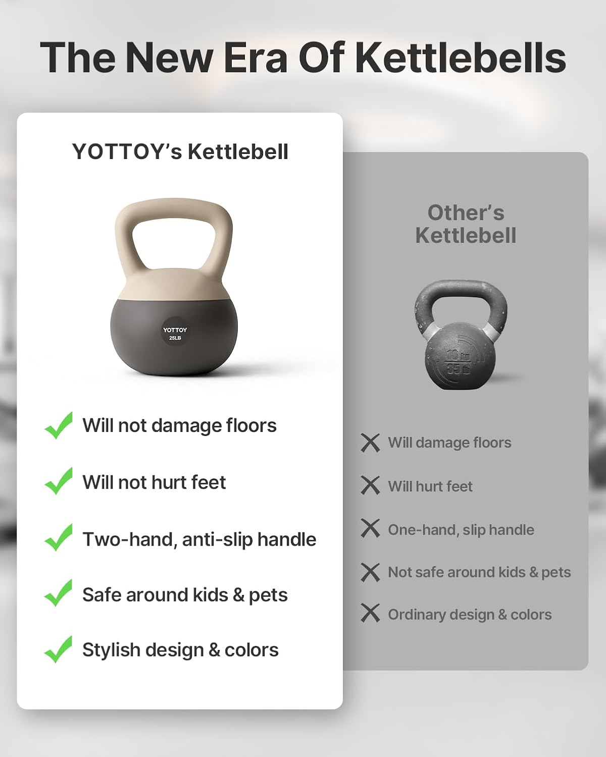 YOTTOY Soft Kettlebell, Set for Strength Training Kettlebells & Home Workouts, Soft-Sided Cushioned Base, Wide-Handle - Ideal for Men, Women, & Beginners