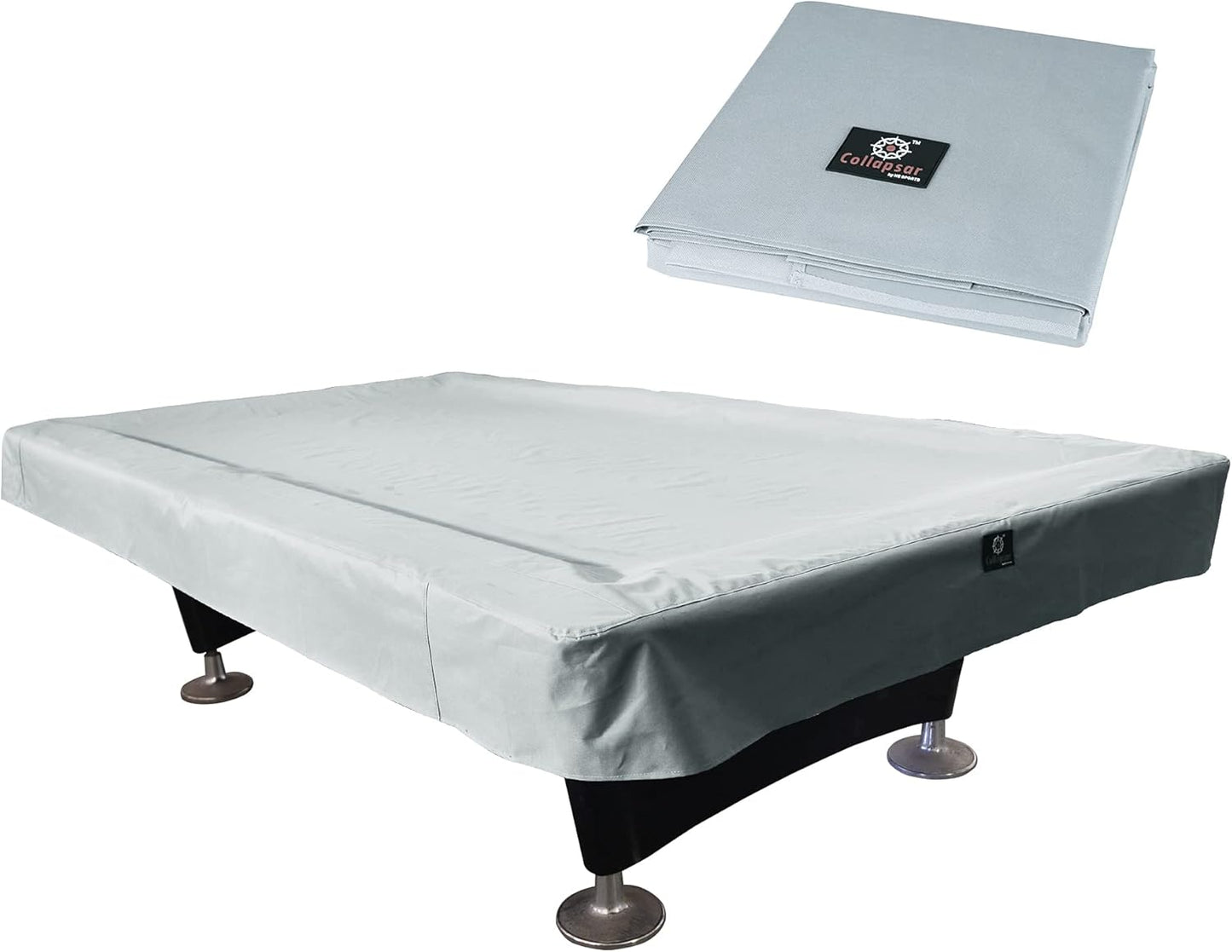 7/8/9FT Heavy Duty 600D Polyester Canvas Billiard Pool Table Cover(7 Colors Available) (Gray, 9-Foot)