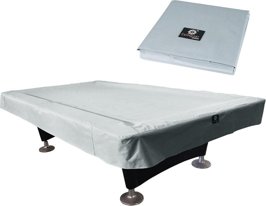7/8/9FT Heavy Duty 600D Polyester Canvas Billiard Pool Table Cover(7 Colors Available) (Gray, 9-Foot)