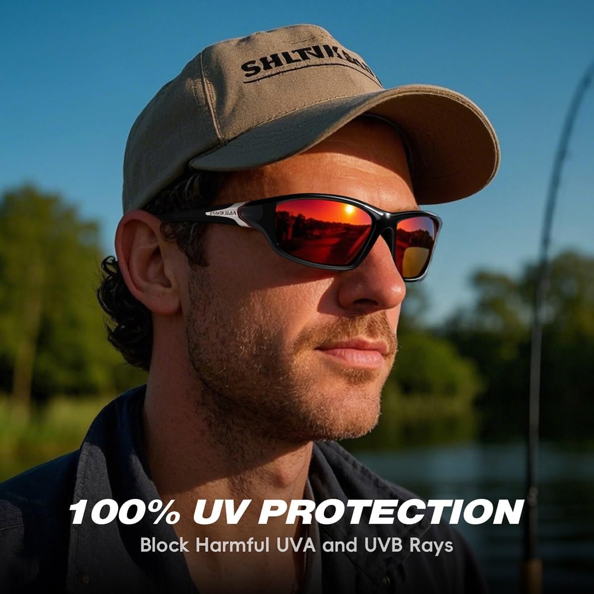 FAGUMA Sports Polarized Sunglasses For Men Cycling Driving Fishing UV400 Protection