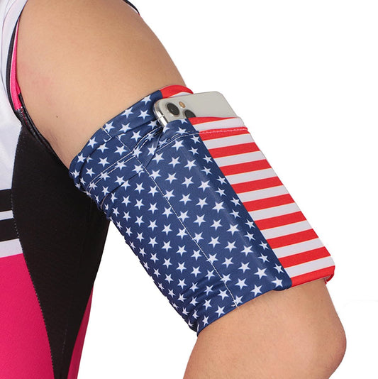 Running Phone Armband for Men Women,Universal Arm Bands for Phones Below 7.5 Inches,Waterproof Cell Phone Armband for Hiking,Running,Cycling,Climbing(Star Stripes M)