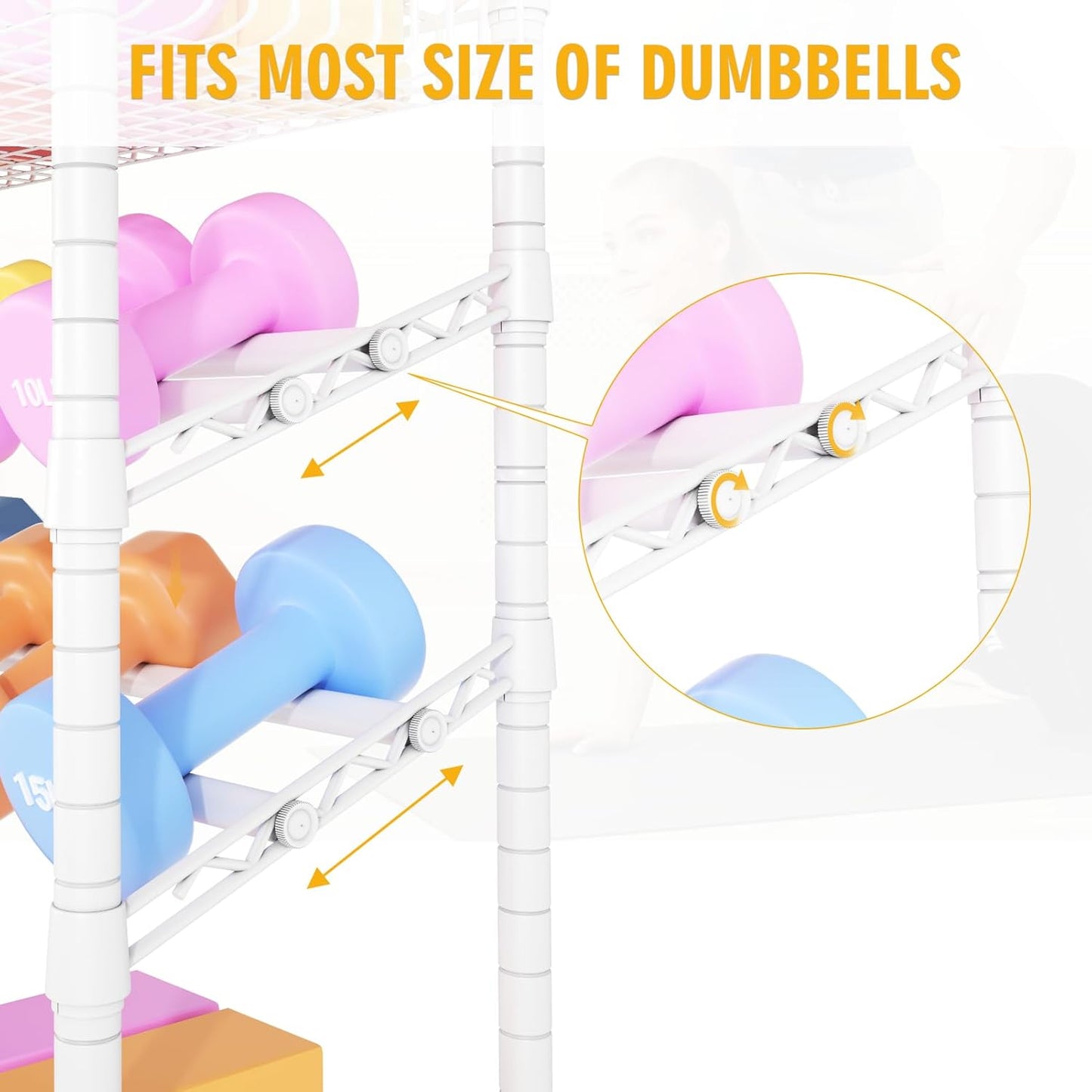 S3 Dumbbells Rack Storage Rack, Portable Home Gym Storage, Yoga Mat Storage, and Weight Rack Organizers for Gym Studio