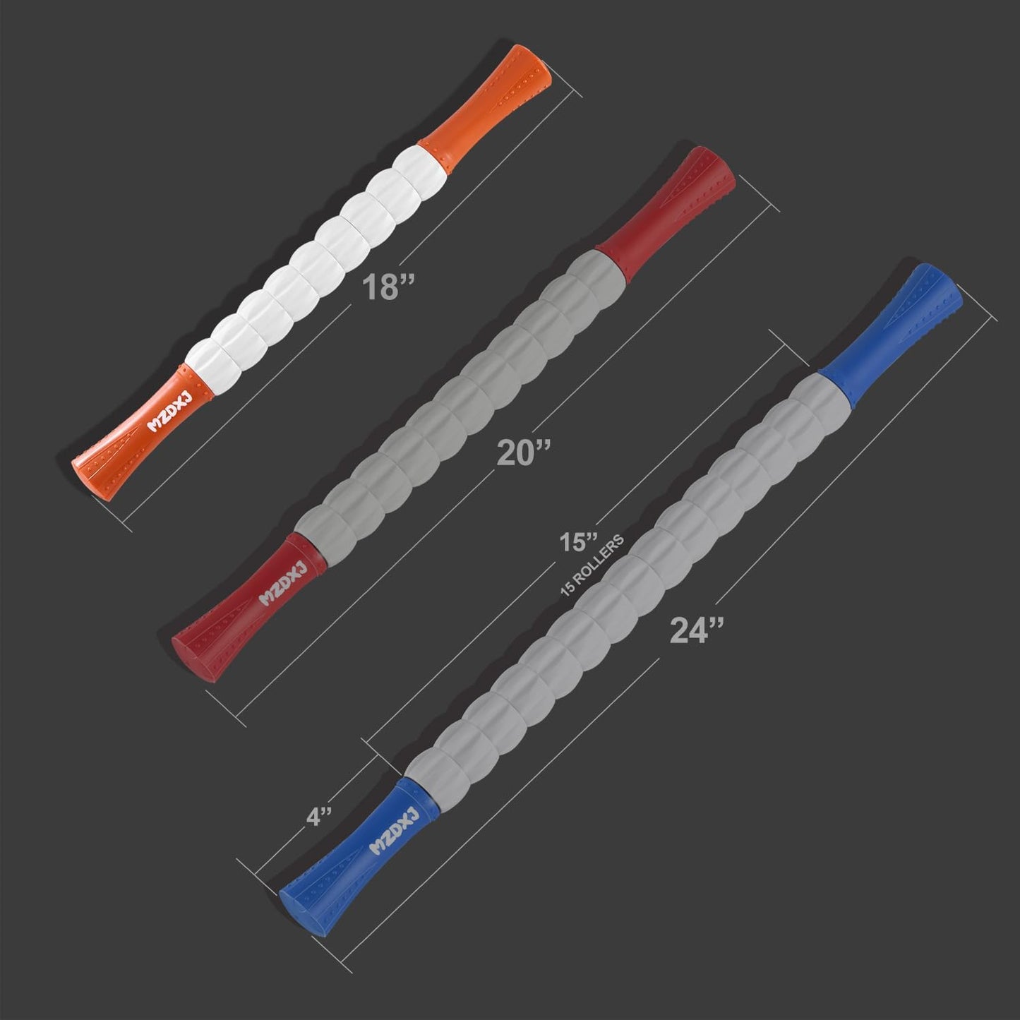 Muscle Roller Stick, Massage Stick for Full Body Relaxation, Relieves Muscle Soreness, Tension, Stiffness, for Shoulders, Neck, Back, Legs, Arms, Deep Tissue Massager(Orange)