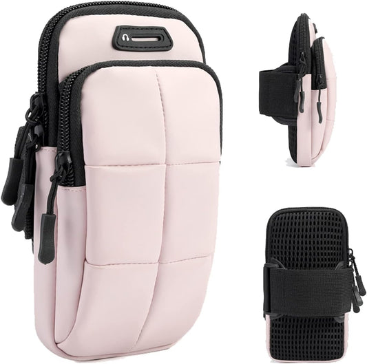 Phone Holder, Arm Bands for Workout, Use for Running, Walking, Hiking & Biking (Pink)