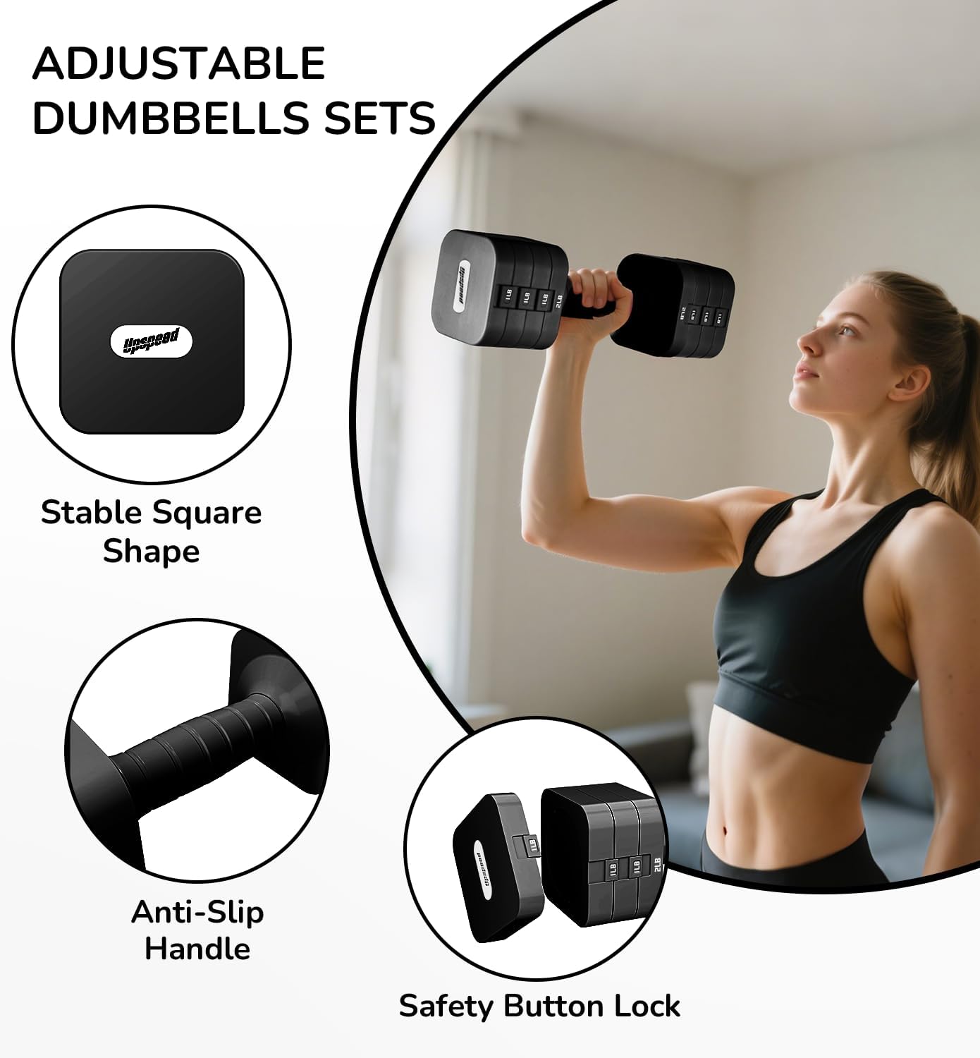 Adjustable Dumbbell Set for Women Men 16LB 20LB Hand Weights Dumbbells Sets Woman Exercise Fitness dumbbell Adjust dumbbells set of 2 for Home Gym Workout Strength Training Equipments