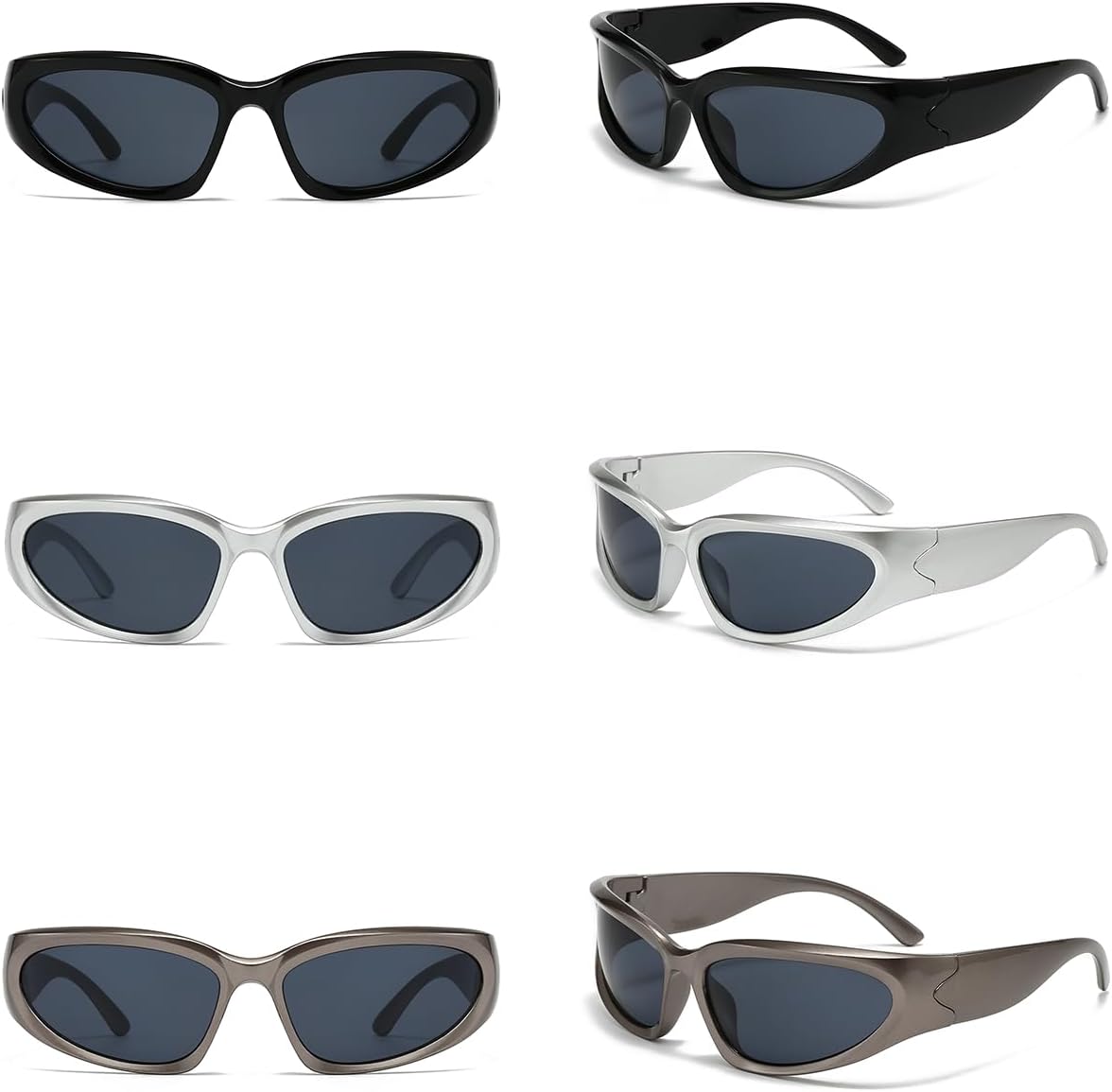 SOAR&EAGLE Y2K 3Pack Polarized sunglasses Wrap Around Men's Women's sunglasses Fashion Sport Shades Sun Glasses