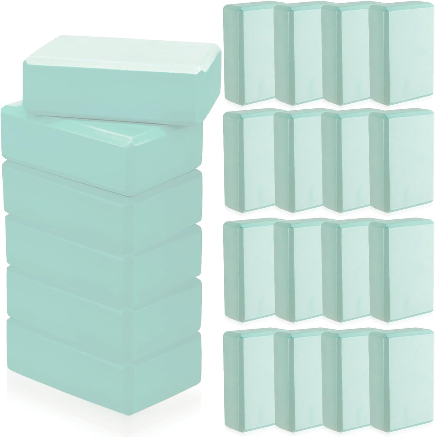 Outus 20 Pcs Yoga Blocks Bulk 9 x 6 x 3 Inch High Density Bricks to Improve Strength Flexibility Balance Soft Non Slip Gymnastic Blocks for Yoga Sports