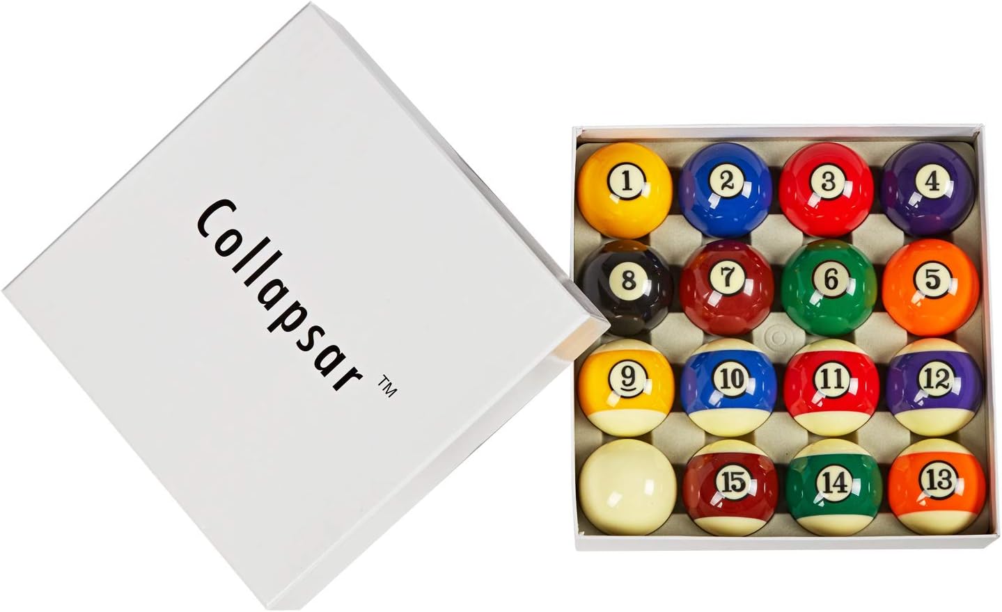 Collapsar AAA Grade Billiard Pool Ball Set,2-1/4" Regulation Size & Weight Full 16 Resin Balls(Several Styles Available)