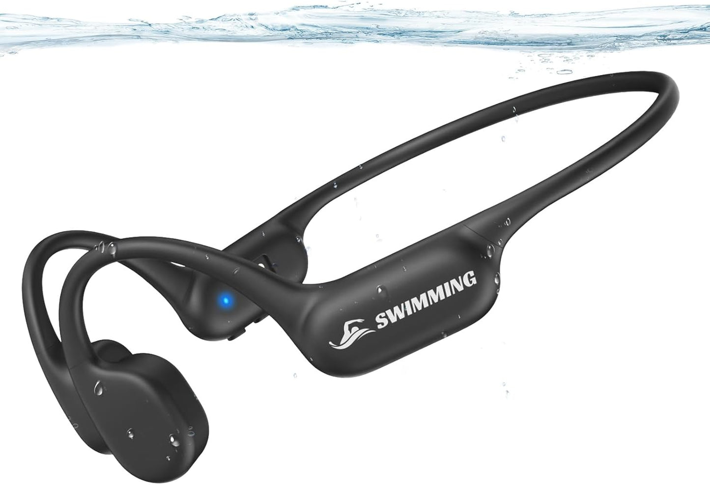 Swimming Headphones IP68 Waterproof, Bone Conduction Headphones MP3 Player Built-in 32G Memory, Bluetooth 5.4 Wireless Headset, Open Earphones Sports Suitable for Running, Cycling, Exercise