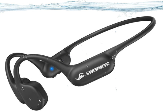 Swimming Headphones IP68 Waterproof, Bone Conduction Headphones MP3 Player Built-in 32G Memory, Bluetooth 5.4 Wireless Headset, Open Earphones Sports Suitable for Running, Cycling, Exercise