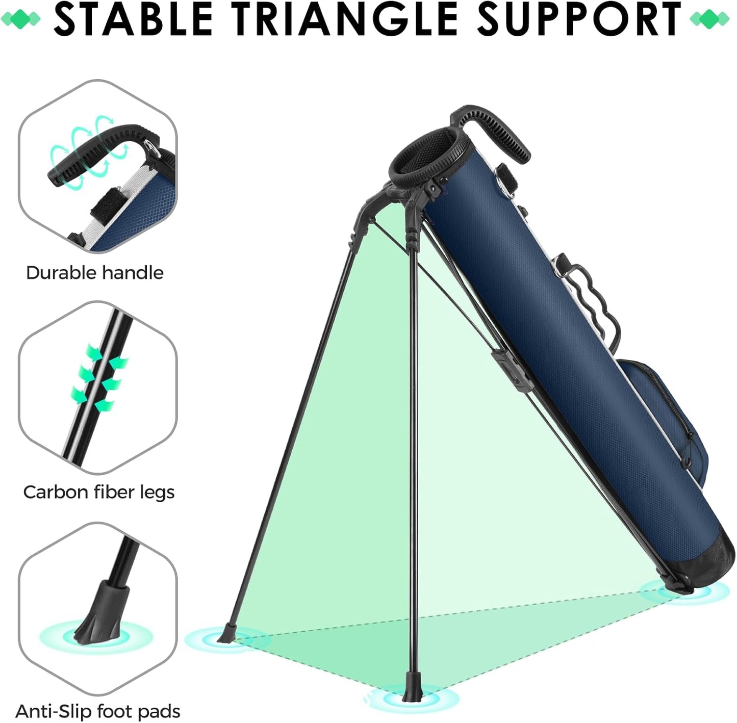 Findway Golf Stand Bag, Small Golf Bag for The Driving Range, Par 3 and Executive Courses, Lightweight Golf Club Carry Bag with Ball Holder and Pockets for Men Women