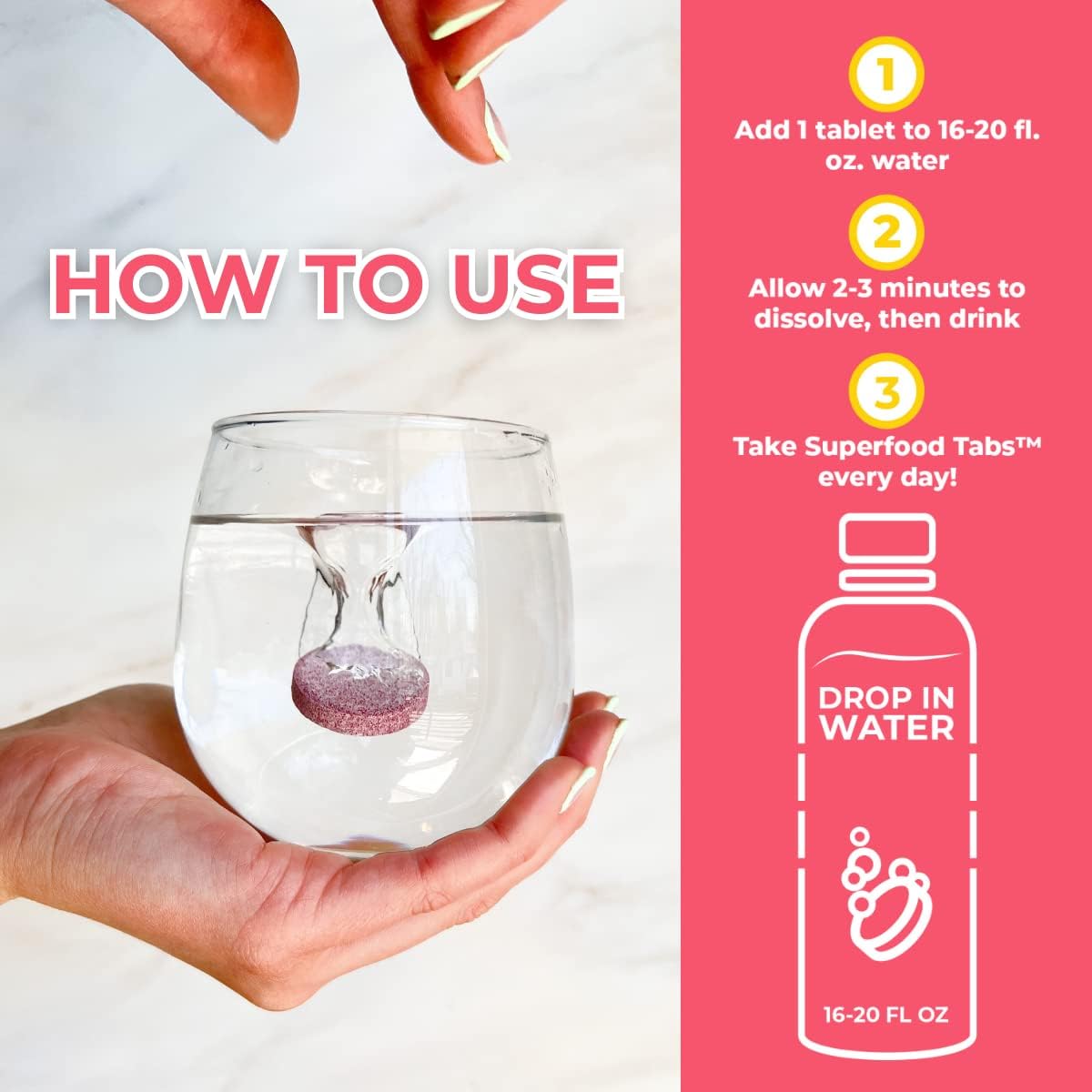 Superfoods Company Detox Cleanse Drink - Supplement for Women & Men - Support Healthy Weight, Digestive Health, Cravings & Bloating Relief - Strawberry Lemonade Flavor [30 Tablets]