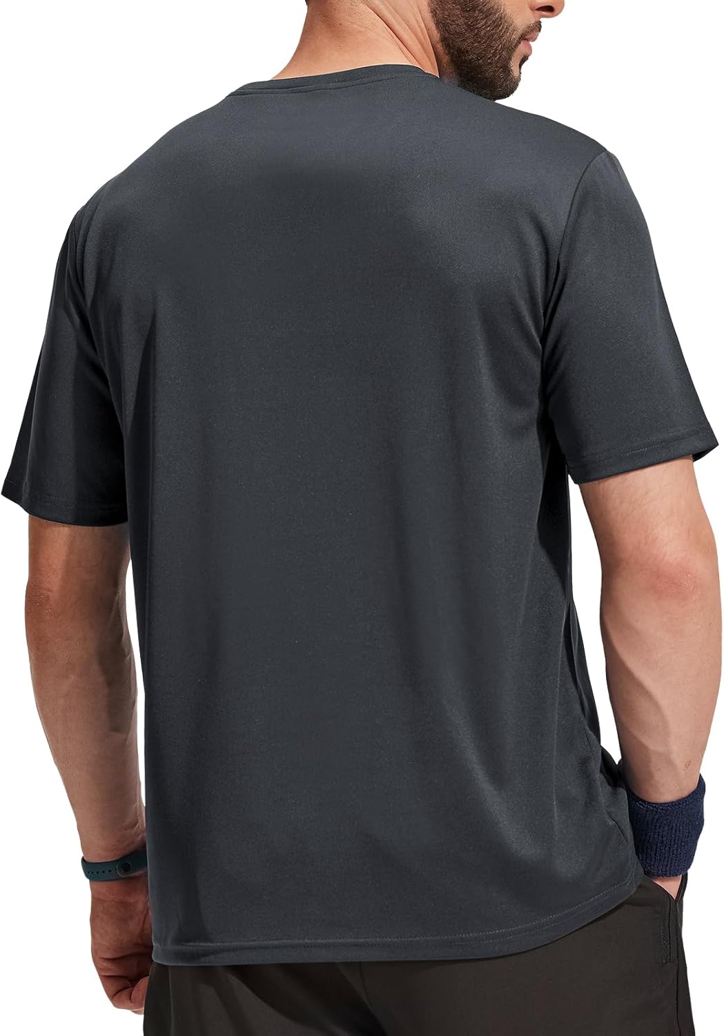 MIER Men's Quick Dry Workout Shirts Moisture Wicking Running Athletic Performance T-Shirts Recycled Polyester Top Tee