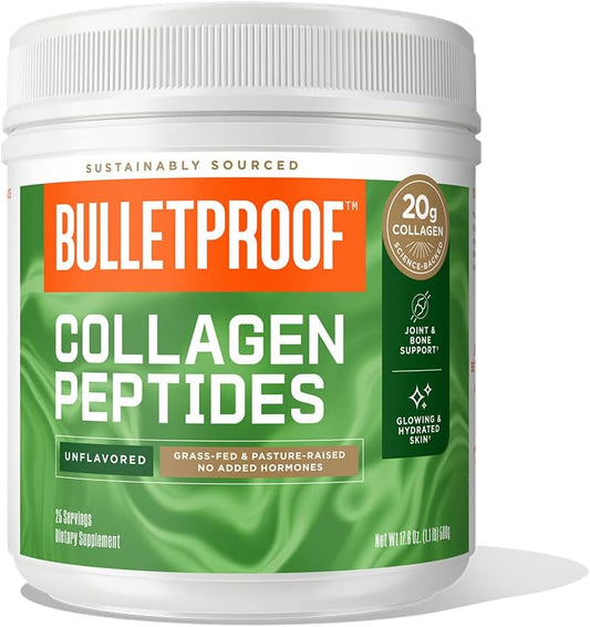 Bulletproof Unflavored Collagen Peptides Powder, 17.6 Ounces, Grass-Fed Collagen Protein and Amino Acids for Skin, Bones and Joints