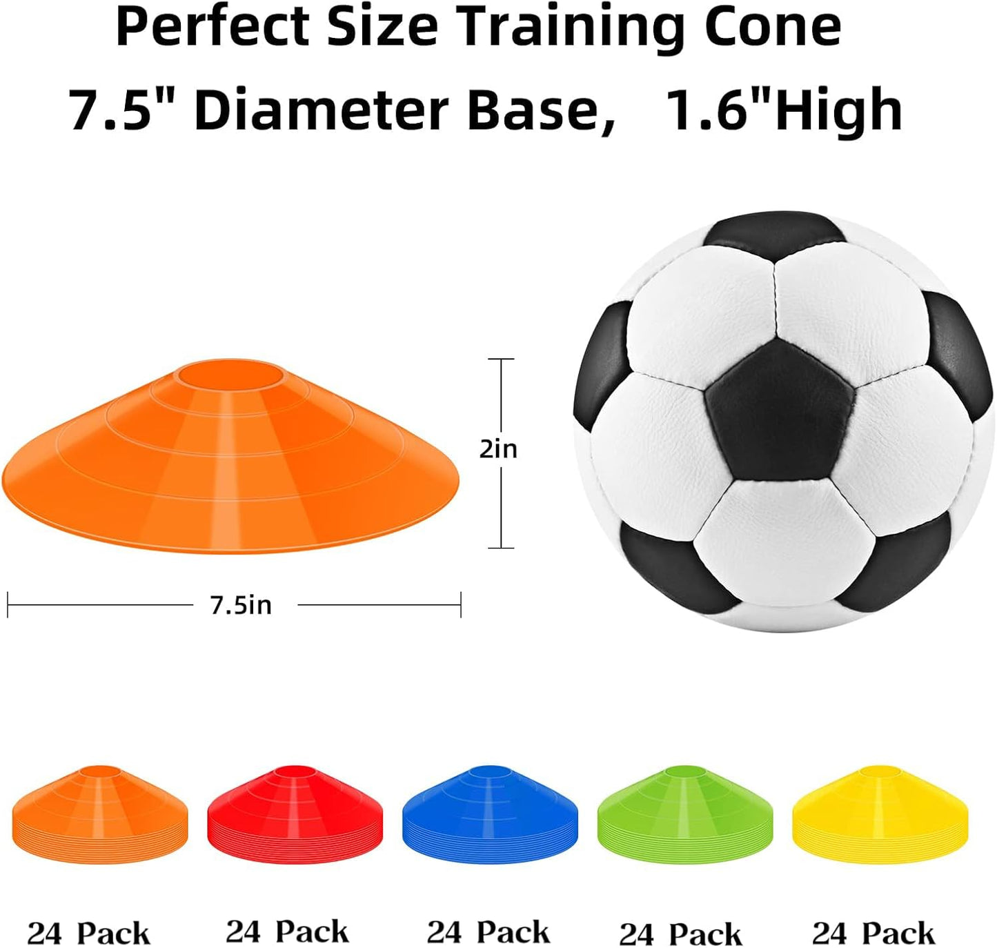 60/120 Pack Agile Soccer Cones with Portable Bags & Brackets,Sports Cones,Cone Sport,Agile Soccer Cones Used for Football Training…