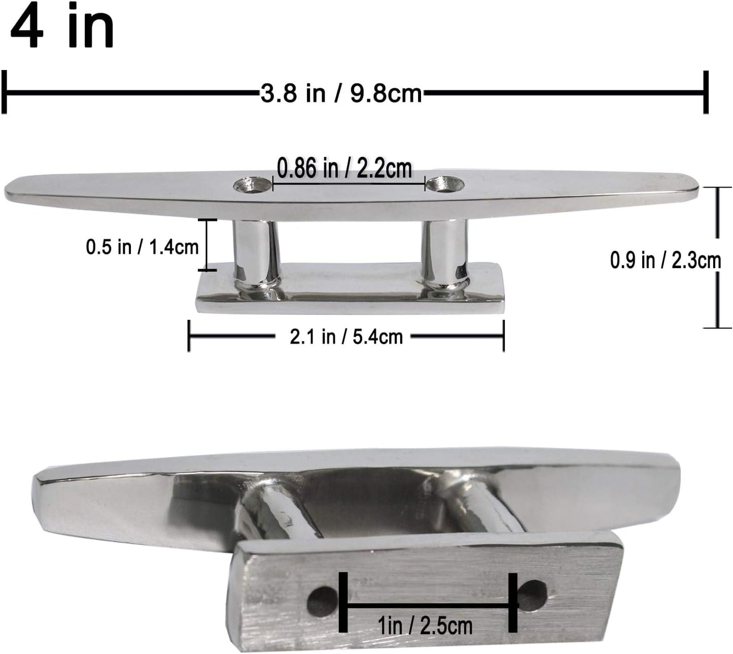 Boat Cleat Open Base Boat Cleat 4/5/6/8 inch, Dock Cleat All 316 Stainless Steel Boat Mooring Accessories, Include Installation Accessories Screws