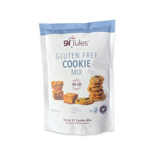 gfJules Certified Gluten Free Cookie Baking Mix | Tollhouse Style | Bars or Cookies | No Grit, Non-GMO, Vegan | Certified Top 9 Allergen-Free & Kosher | Makes 40-50 Cookies | 22 Ounces, Pack of 12
