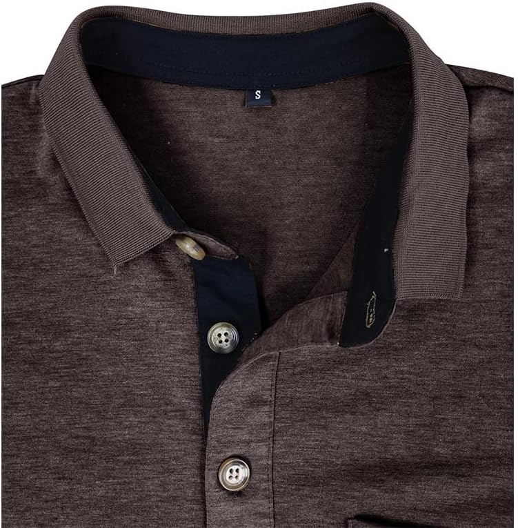 Men's Casual Polo Shirts Classic Button Basic Short Sleeve Shirt Solid Color Cotton Tees Golf Stylish Tops