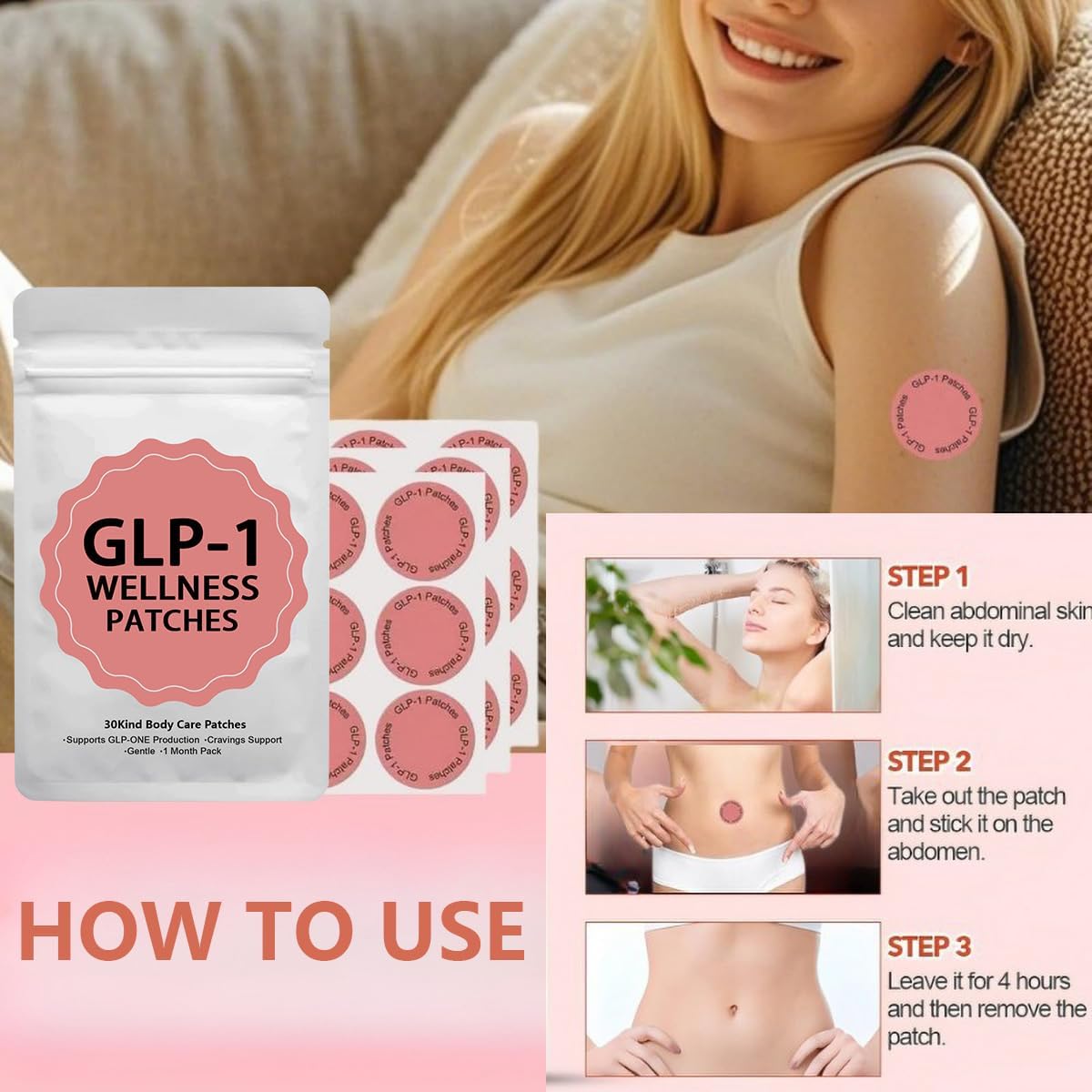 GLP-1 Patches, Wellness Care Patches - 30 Count