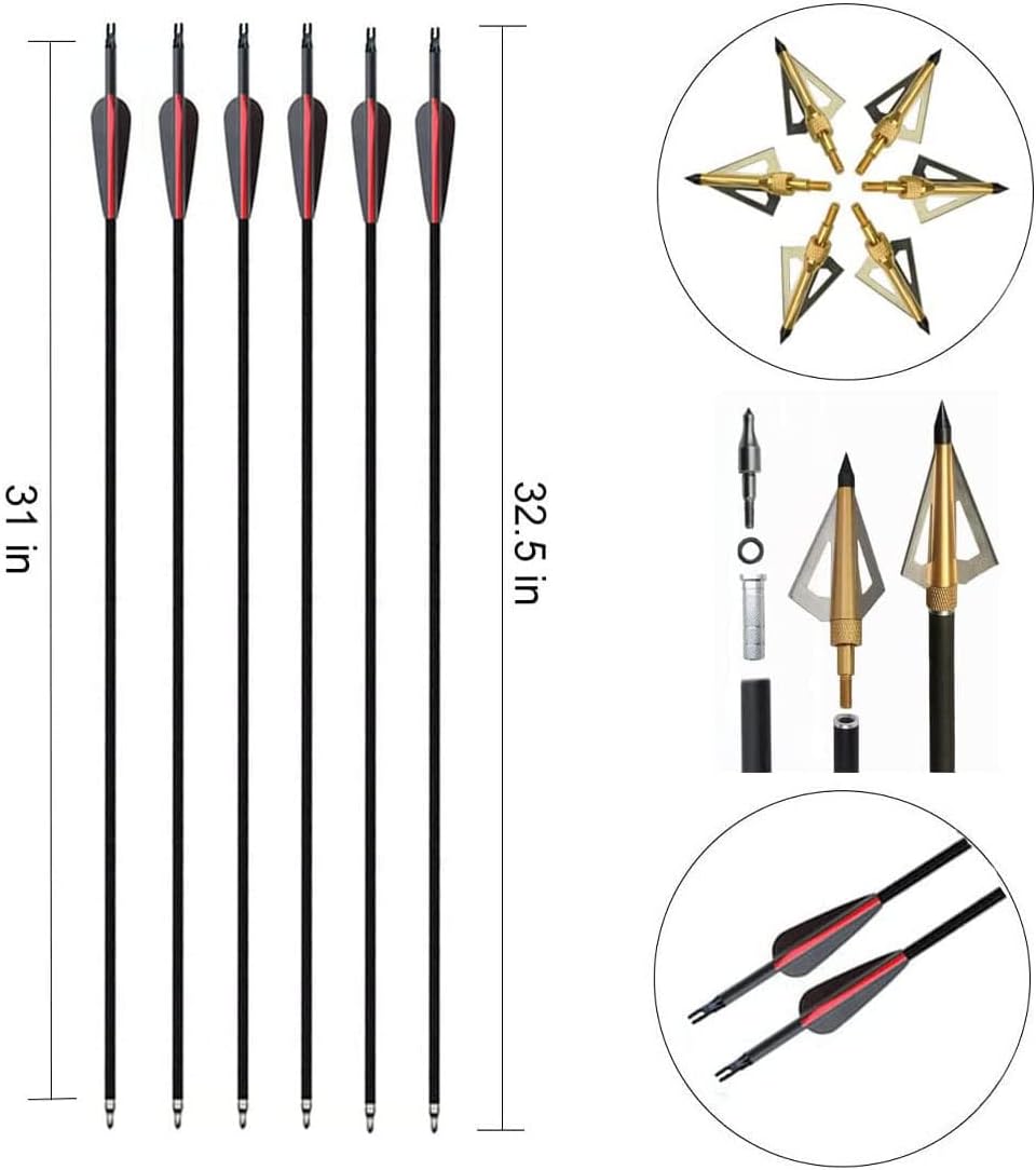 Archery 60" Recurve Bow and Arrows Set for Adults Right Hand Longbow kit Wooden Competition Hunting Shooting Training Outdoor Practice 30-60lb