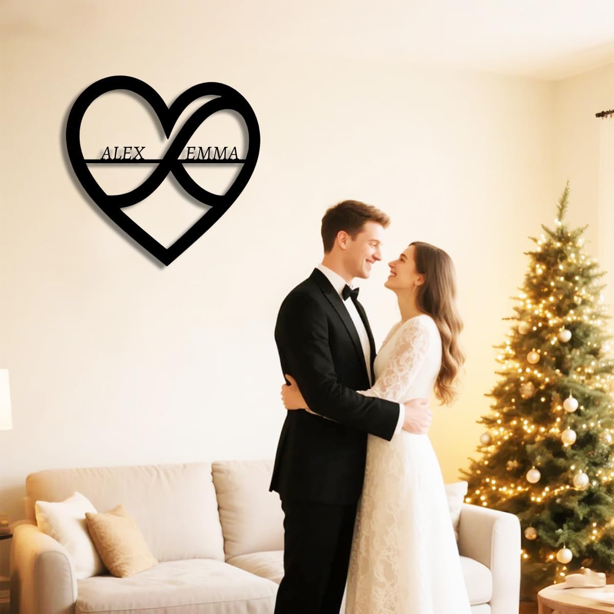 Personalized Wedding Metal Name Sign | Custom Wall Art Gifts for Couples | Custom Metal Signs |Engagement Gift | Anniversary Wedding Date Sign | Bedroom Decor for Couples