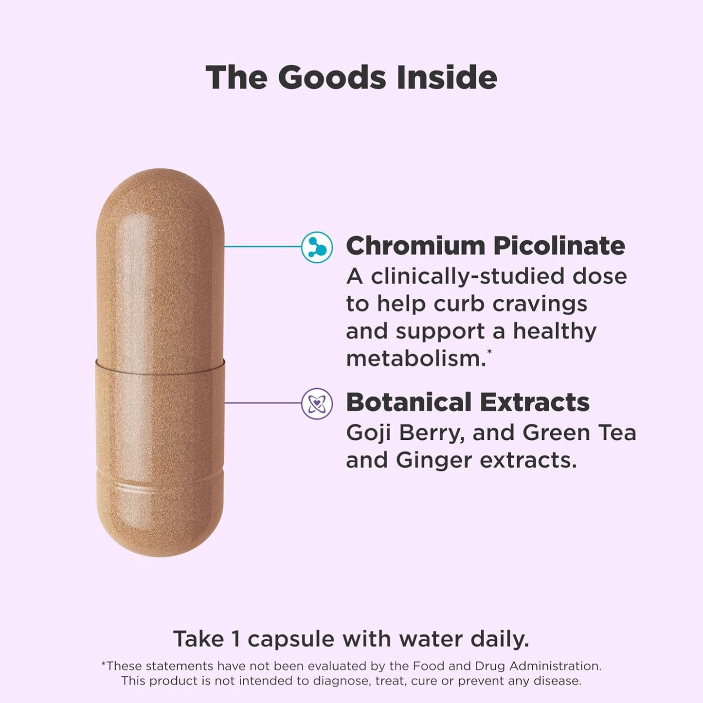 OLLY Combat Cravings, Metabolism & Energy Support Supplement,1000 mcg Chromium, Green Tea, Goji Berry, Ginger - 30 Count (Pack of 2)