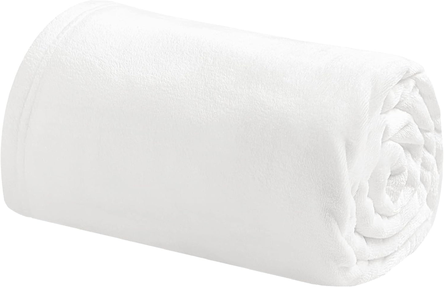 Bedsure Bedding Fleece Blanket for Girls and Boys - Soft Cozy Cute Small Throw Blankets for Travel, 43x55 Inches, White