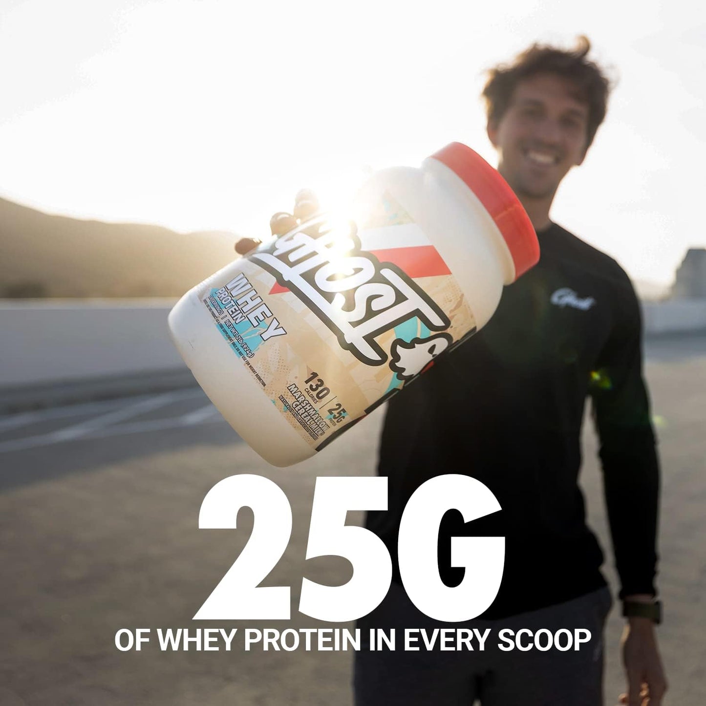 GHOST Whey Protein Powder, Marshmallow Cereal Milk - 2LB, 25G of Protein - Whey Protein Blend - ­Post Workout Fitness & Nutrition Shakes, Smoothies, Baking & Cooking - Soy & Gluten-Free