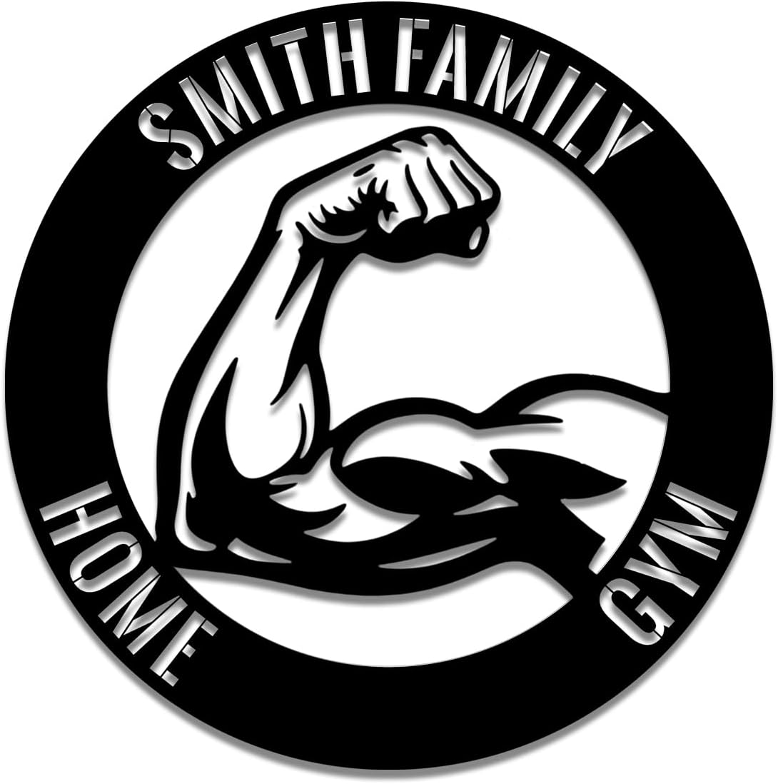 Personalized Home Gym Metal Name Sign | Custom Family Wall Art & Split Letter Name | Wedding Gift & Anniversary | Indoor Metal Decor Gift for Women, Men, Wife, Parents, Couple