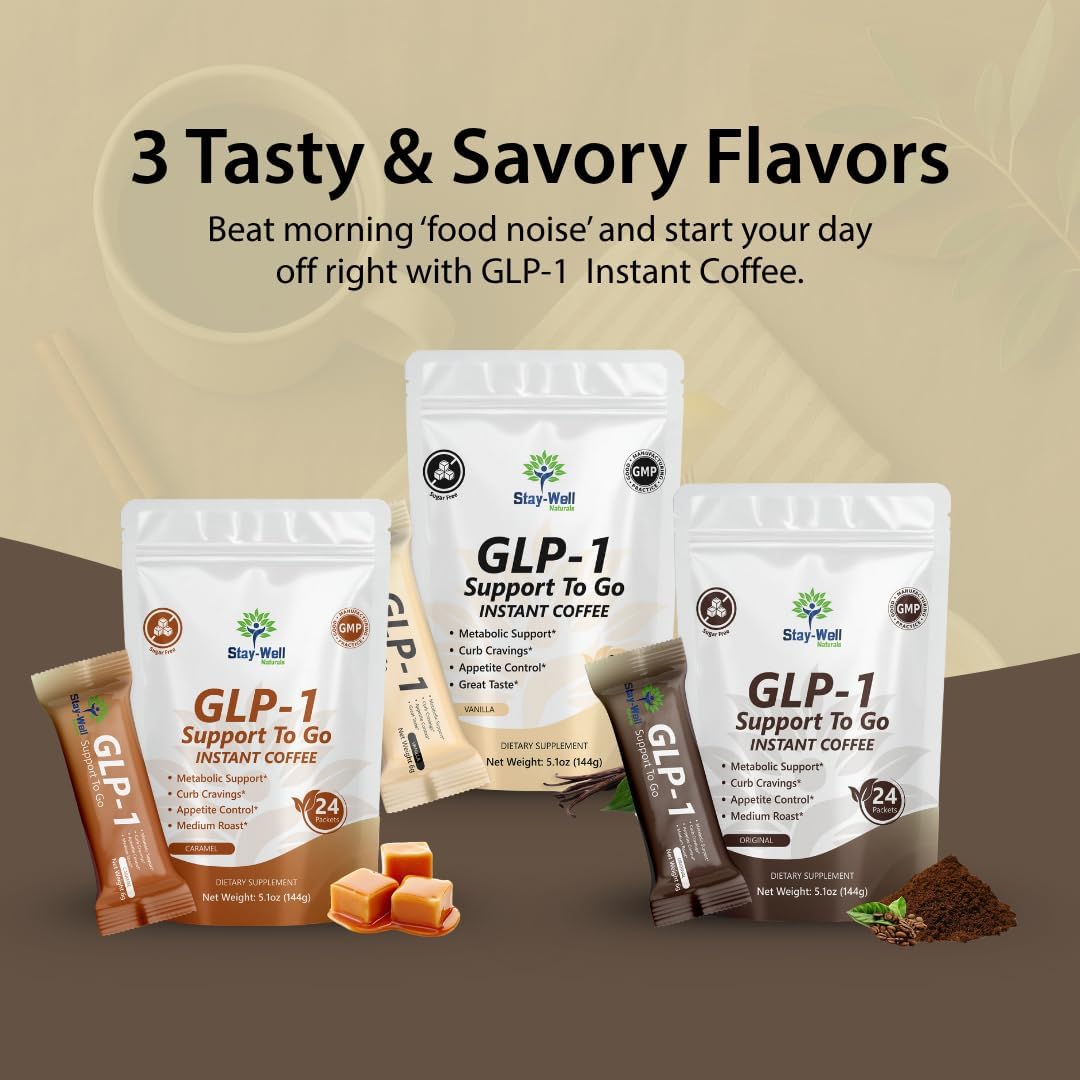 Slim Coffee GLP-1 Supplement | GLP 1 Booster to Control Appetite and Cravings | Great Tasting Metabolic Support - Coffee Bean Extract, Green Tea, Yerba Mate (Vanilla)