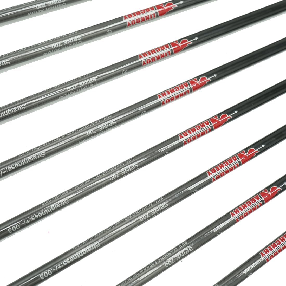 Linkboy Archery Pure Carbon Arrows Spine 300 340 400 500 600 700 800 900 1000 for Compound Recurve Bow Hunting Shooting Target 12pcs