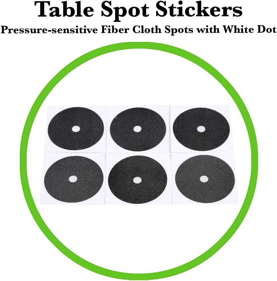 Billiard Pool Balls with Triangle Ball Rack, Cue Chalks, Table Spot Stickers & Tip Replacements - Pool Table Accessories