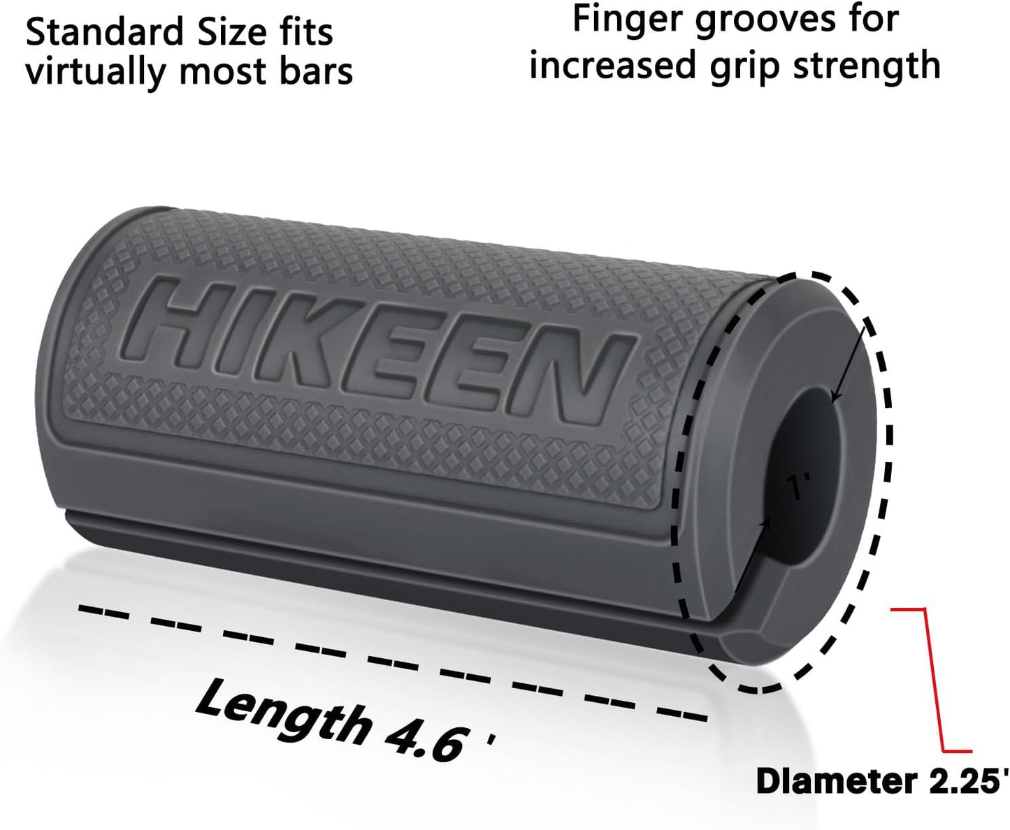 Hikeen Thick Bar Dumbbell Grips,Non Slip Hard Rubber Barbell Grips,Grips for Weight Lifting, Muscle Building-1.77", 2", 2.25" & 2.75" Outer Diameter