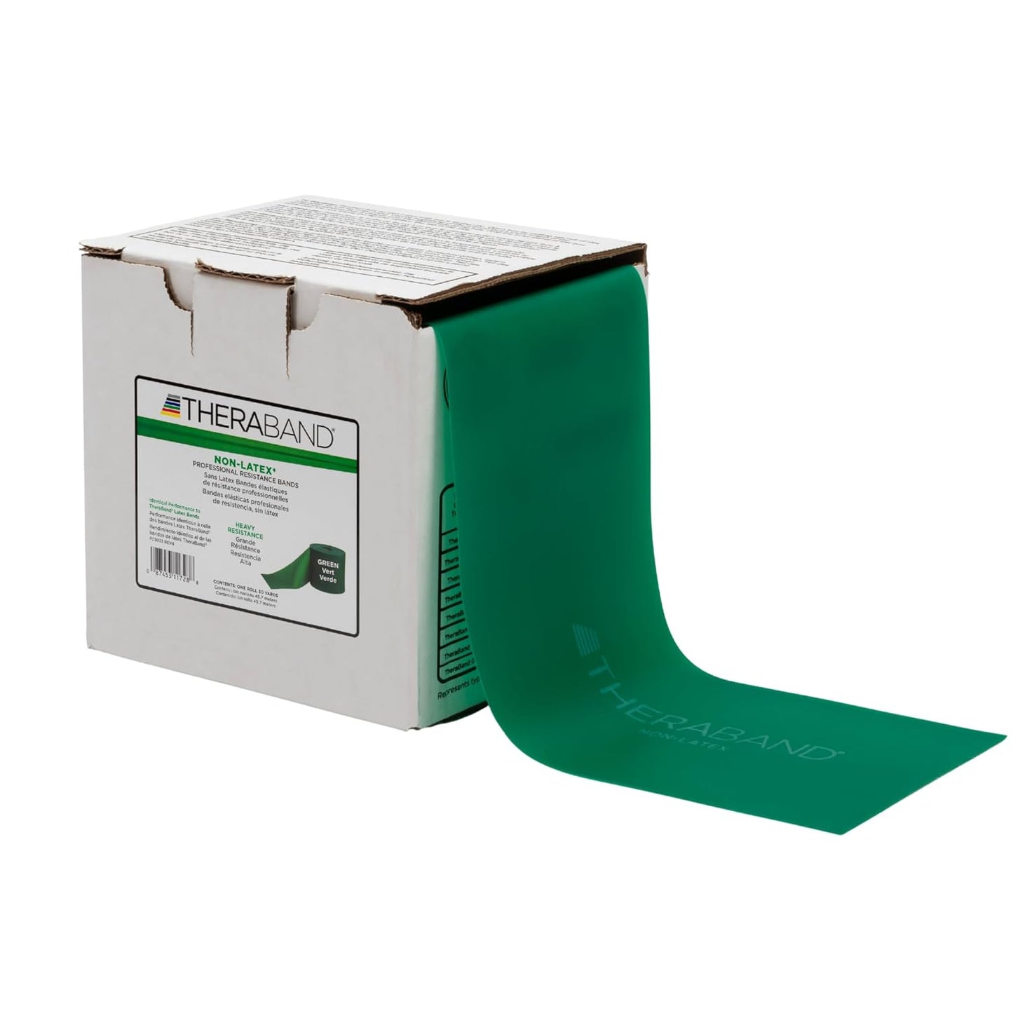THERABAND Resistance Band, Green, Heavy, 50-Yard Roll, Latex-Free, Elastic Band for Exercise, Physical Therapy, Yoga, Pilates, Stretching, Home Workouts, Cut-to-Length, Color-Coded Levels