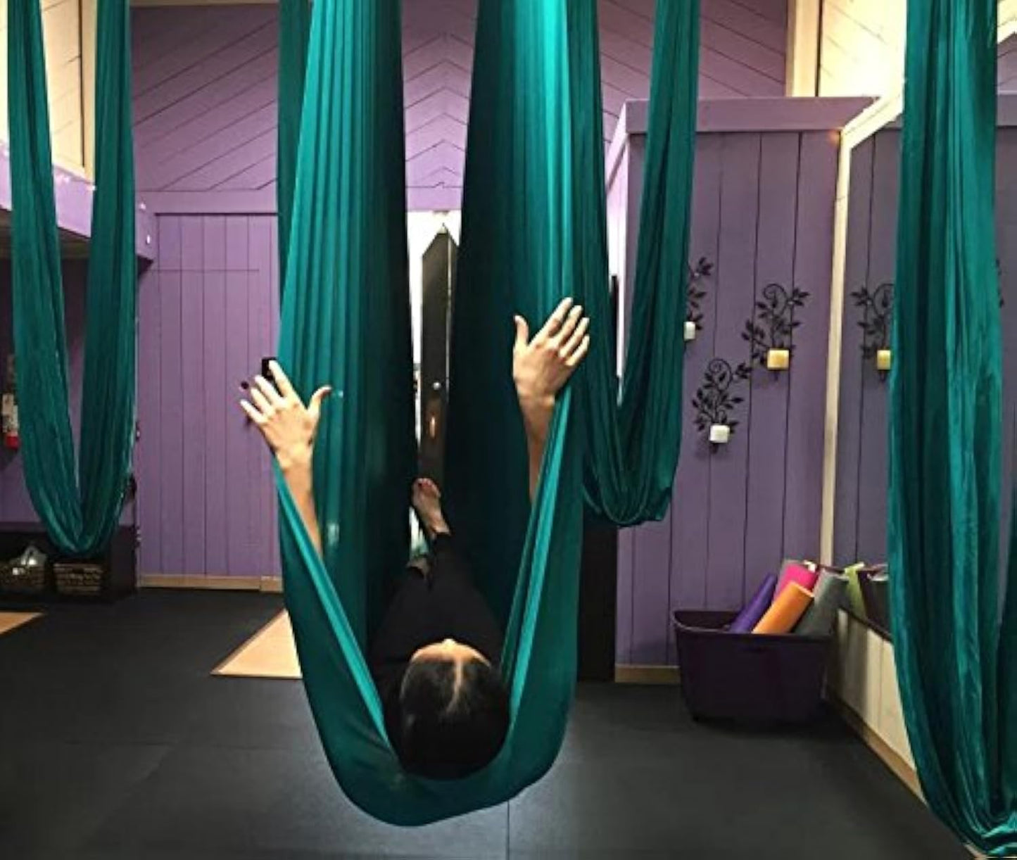F.Life Aerial Silk Yoga Hammock & Swing for yoga Inversion,Strength training,starter hardware kit
