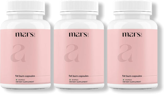 Mars Fat Burn Capsules with Psyllium Husk, Moringa & Dandelion Root – Herbal Blend for Active Routine (Pack of 3)