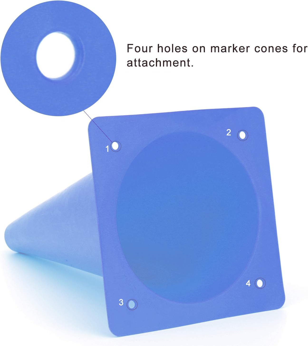 12 Inch Traffic Training Cones, Plastic Safety Parking Cones, Agility Field Marker Cones for Soccer Basketball Football Drills Training, Outdoor Sport Activity & Festive Events - 6 Colors